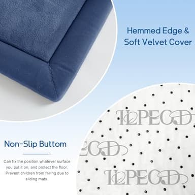 ILPEOD Baby Play Mat 1.2" Thick Memory Foam Nursery Rug Area Rug, 6’7” X 6’7” Yoga Mat Playmat Crawling Mat for Baby,Toddlers,Infants,Kids,Floor Mat Tatami Mat for Living Room with Non-Slip(Blue) - Image 3