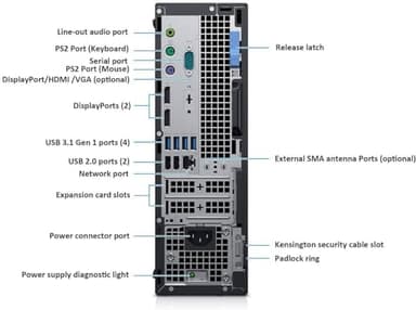 Dell Optiplex 7070 SFF Desktop PC, Core i5-9500, 16GB DDR4, 512GB SSD, USB WiFi, USB BT, Keyboard & Mouse, Windows 11 Pro (Renewed) - Image 4