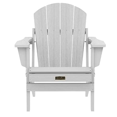 SERWALL Foldable Adirondack Chair Set of 2 for Patio Garden Outdoors Fire Pit-Space Grey - Image 7
