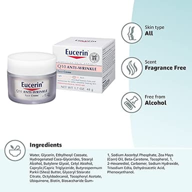 Eucerin Q10 Anti-Wrinkle Face Cream, Unscented Face Cream for Sensitive Skin, 1.7 Oz Jar - Image 15
