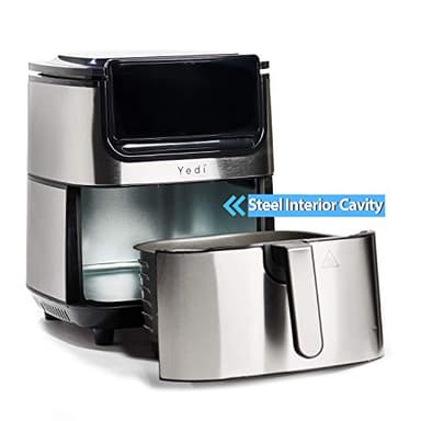 Yedi Evolution Air Fryer, 6.8 Quart, Stainless-Steel Finish, Ceramic Cooking Basket, with Deluxe Accessory Kit and Recipe Book - Image 4