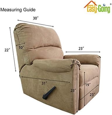 Easy-Going Recliner Stretch Sofa Slipcover Sofa Cover 4-Pieces Furniture Protector Couch Soft with Elastic Bottom Spandex Jacquard Fabric Small Checks(Recliner,Chocolate) Large - Image 7