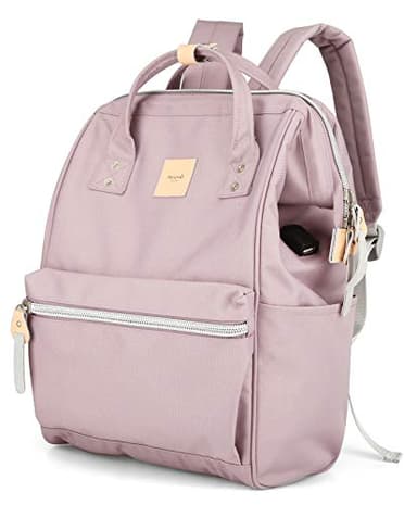 Himawari Laptop Backpack, Stylish Eco-Friendly Canvas, 11"x16"x6.3", Large Capacity, Multi-Functional with USB Port, Padded Back Panel, Adjustable Shoulder Straps - Image 3