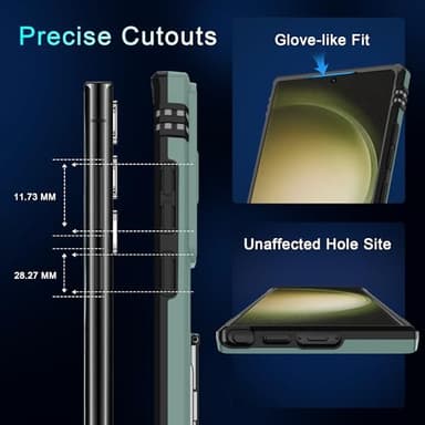 DEERLAMN Case for Samsung Galaxy S25 Ultra with Slide Camera Cover+Screen Protector (1 Pack), Rotated Ring Kickstand Military Grade Shockproof Protective Cover-Green - Image 7