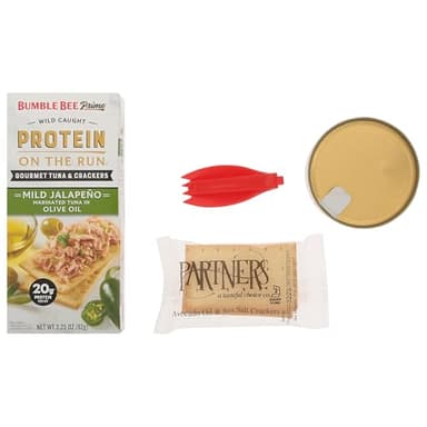 Bumble Bee Prime Protein on the Run Tuna Snack Kit, Pack of 12 - Gourmet Tuna Marinated in Olive Oil & Mild Jalapeno with Crackers and Serving Utensil - 20g of Protein Per Serving - Image 7