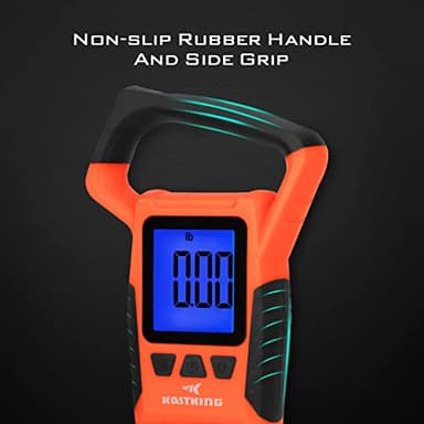KastKing Fish Scale, WideView Floating Waterproof Digital Scale with No-Puncture Lip Gripper, 2.5” Large LCD Display, 110lb Capacity, Stores up to 9 Weights, Orange - Image 5