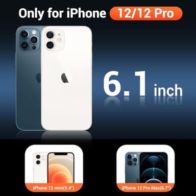 Temdan for iPhone 12& iPhone 12 Pro Case Clear with Screen Protector, Compatible with Magsafe, Anti-Yellowing, Military-Grade Protection, Shockproof Slim Magnetic Phone Case Cover, Transparent - Image 2