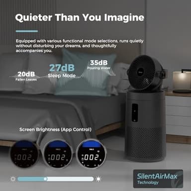 AROEVE Air Purifiers Fan for Home Large Room With 2-In-1 Air Circulator Fan System And Smart WIFI Cover 1980 Sq.Ft Oscillating Air Purifier With Washable Filter For Indoor Whole Home, MK08W-Space Gray - Image 8