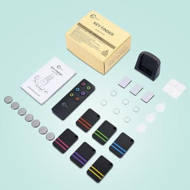Esky Key Finder Locator with Sound, Stick-on TV Remote Control Finder, Item Locator Tags with 85dB Noise Sound 6 Receivers, Wallet Tracker Key Finders for Finding Keys, Remote Gift Idea - Image 9