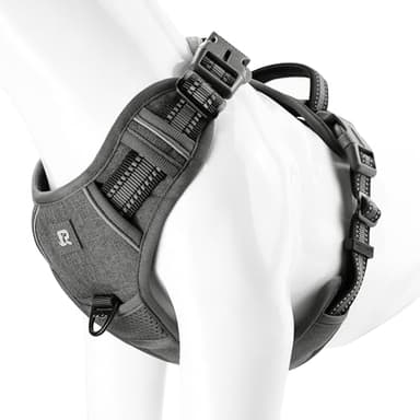 No Pull Dog Harness Release on Neck Reflective Adjustable No Choke Pet Vest with Front & Back 2 Leash Attachments Soft Control Training Handle for Small Medium Large Dogs - Image 1