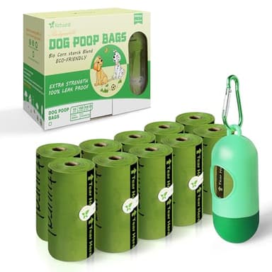 Natuural Dog Poop Bags-150 Counts with Holder (10 Rolls), Biodegradable Poop Bags, Eco-Friendly and Easy to Open, Thick Dog Waste Bags (Green) - Image 8