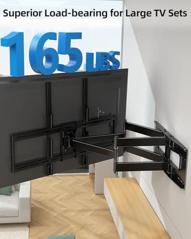 HCMOUNTING Full Motion TV Wall Mount for 60-100 Inch TVs, 30.3 Inch Long Arm, VESA 800x600 Compatible, Swivel and Tilt, Fits 16-24 Inch Studs, 165 lbs Heavy-Duty Bracket - Image 3
