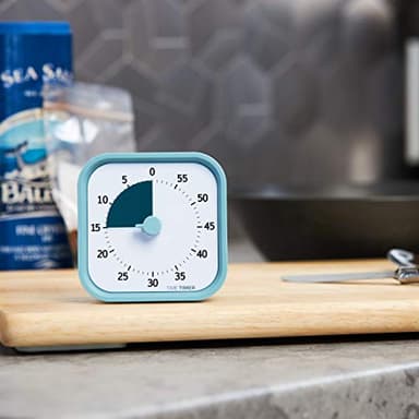 TIME TIMER Home MOD - 60 Minute Kids Visual Timer Home Edition - for Homeschool Supplies Study Tool, Timer for Kids Desk, Office Desk and Meetings with Silent Operation (Lake Day Blue) - Image 6