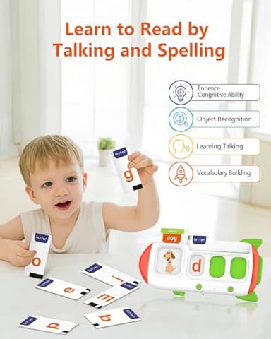 ZIKAQUQI Spelling&Talking Flash Cards for Toddlers 3-8 Years Old - Speech Therapy with 107 Sight Words - Sensory Toys for Kids with Autism, Montessori Learning Toys, Ideal Gifts for Boys&Girls - Image 3