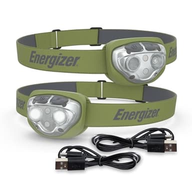 Energizer PRO-400 Rechargeable LED Headlamp (2-Pack), IPX4 Water Resistant, High-Powered Bright LED, Multiple Light Modes, Best Headlight for Camping, Running, Outdoors, Emergency Light, USB Included - Image 1