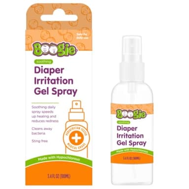 Boogie Hypochlorous Acid Diaper Irritation Gel Spray, Baby Essentials for Diaper Rash, Soothing Cleansing Spray, 3.4oz - Image 1