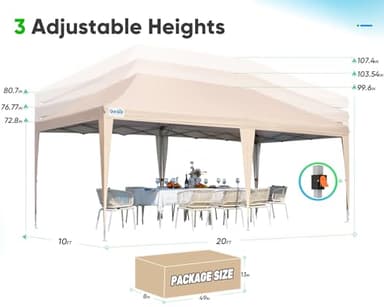 Quictent 10x20 Pop up Canopy Tent, Easy Setup and Wheeled Bag for Commercial, Outdoor, Camping, Parties, Markets and Instant Shelter - Image 5