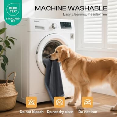 Luciphia Waterproof Bed Blanket Washable, Soft Sherpa Fleece Puppy Reversible Throw Blankets for Medium Large Dog Cat, Furniture Cover Protector Couch Bed from Liquid Pee and Pet Fur, Grey,85" x 57" - Image 6