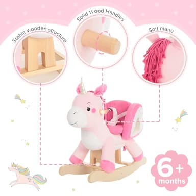 labebe - Baby Rocking Horse, Ride Unicorn, Kid Ride On Toy for 6 Month-3 Year Old, Infant (Boy Girl) Plush Animal Rocker, Toddler/Child Stuffed Ride Toy (Pink) - Image 8