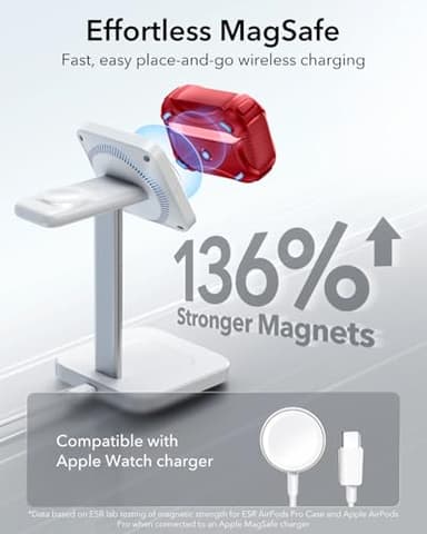 ESR for AirPods Pro 2 Case (2023/2022/2019, 2nd/1st Gen), Compatible with AirPods Pro 2nd Generation (USB-C/Lightning Cable), Effortless MagSafe, Drop-Proof Lock, Easy Open, Cyber Series,Dark Red - Image 6