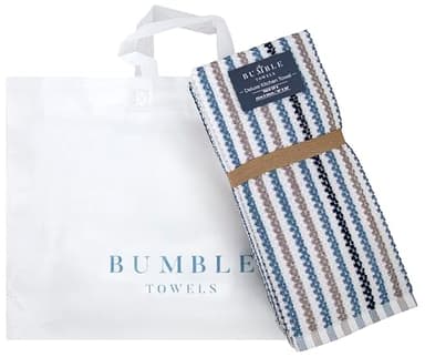 Premium Kitchen Towels (16”x 26”, 6 Pack) | Large Cotton Kitchen Hand Towels | Popcorn Striped Design | Dish Towels | 430 GSM Highly Absorbent Tea Towels Set with Hanging Loop | Blue - Image 6