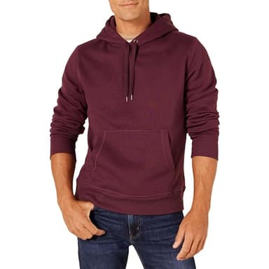 Amazon Essentials Men's Pullover Sweatshirt Hoodie, Big & Tall Options Available, Burgundy, X-Large - Image 1