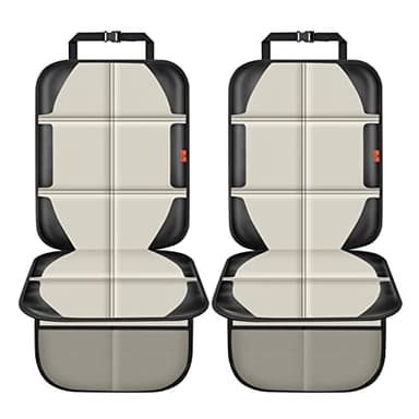 XHYANG Car Seat Protector,2 Pack Car Seat Protectors Baby Carseat Waterproof Durable 600D Fabric for Child Baby Car Seat Mat Vehicle Pet Cover 2 Storage Pockets (2 Pack Beige) - Image 2