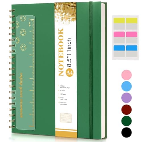 Spiral Notebook Journal 8.5” x 11”, A4 Large Notebooks for Women Men, College Ruled Lined Journal, 100 GSM Paper, Hardcover Spiral Bound Journals for Work School Writing Note Taking Business, Green - Image 1