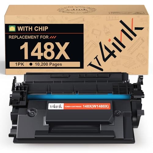 v4ink 148X W1480X High Yield (with Chip) Compatible Toner Cartridge Replacement for HP 148A 148X W1480A W1480X for HP Pro 4001 4001n 4001dw 4001dn MFP 4101 4101fdw 4101fdn Printer Ink (1-Pack Black) - Image 1