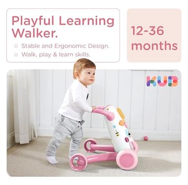 KÜB Montessori Baby Walker - Interactive Push Toy for Toddlers Learning to Walk with Soft Music & Lights, Adjustable Speed & Non-Slip Wheels, Educational Activity Center - Image 2