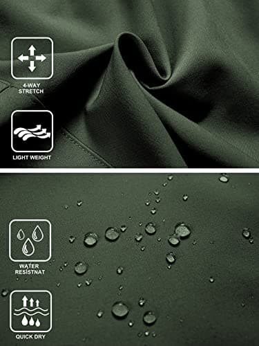 Women's Lightweight Hiking Cargo Shorts Quick Dry Athletic Shorts for Camping Travel Golf with Zipper Pockets Water Resistant Army Green - Image 4