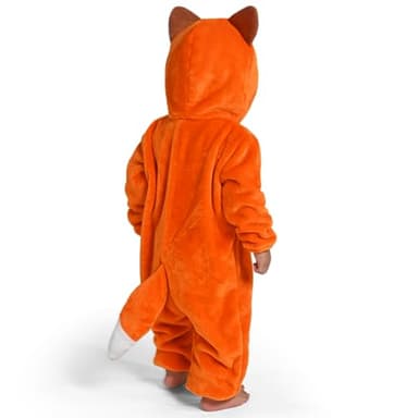 Spooktacular Creations Halloween Baby Fox Pajama, Romper Toddler Animal Costume One-piece Pajama, Zip-up Romper Hooded Jumpsuit Halloween Costume - Image 5