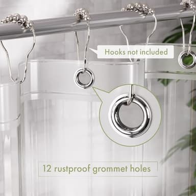 AmazerBath Shower Curtain Liner, 72x72 Clear Shower Curtain Liner, Waterproof Plastic Shower Liner, Cute Lightweight PEVA Shower Curtain for Bathroom with 3 Magnets and 12 Rustproof Metal Grommets - Image 3