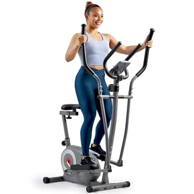 Sunny Health & Fitness Essential Smart 2-in-1 Cross Trainer Elliptical Bike, Magnetic Training Machine for Adult/Seniors Home Gym Cardio Exercises, Free SunnyFit App Bluetooth Connection - SF-E322004 - Image 1