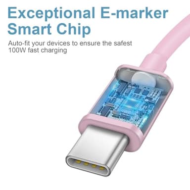 iPhone 17 16 15 Charger Fast Charging Type C Chargers USB C Charger Block iPhone Air Chargers with 2 Pack 6FT Cable for iPhone 17/17 Plus/17 Pro Max/16/16 Plus/16 Pro Max/15 Pro Max/iPad Pro(Pink) - Image 2