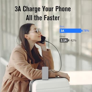 VANYUST Portable Charger, 10000mAh 5V/3A Power Bank, USB-C in&Out Fast Charging Battery Pack, External Powerbank Compatible with iPhone 16 15 14 13 12 Samsung S22 S21 Google iPad etc (Grey) - Image 5