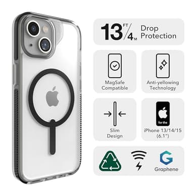 ZAGG Santa Cruz Snap iPhone 15/14/13 Case - MagSafe Phone Case, Drop Protection (13ft/4m), Durable Graphene, Anti-Yellowing, and Scratch-Resistant Phone Case, Magenta Red - Image 2