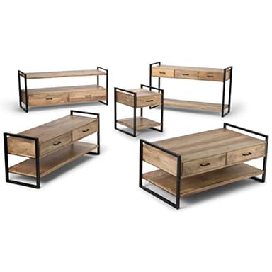 SIMPLIHOME Riverside SOLID MANGO WOOD and Metal 20 inch Wide Rectangle Modern Industrial End Side Table in Natural for the Living Room and Bedroom - Image 10