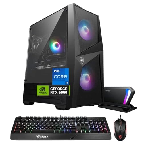 msi Codex R2 RTX 5060 VR Ready AI Gaming Desktop, Intel i7-13700F (Beats i9-12900), NVIDIA RTX 5060, RGB Light, 64GB DDR5 RAM, 4TB SSD, Gaming Mouse & Keyboard, Bundle with SL660 512GB Portable SSD - Image 1
