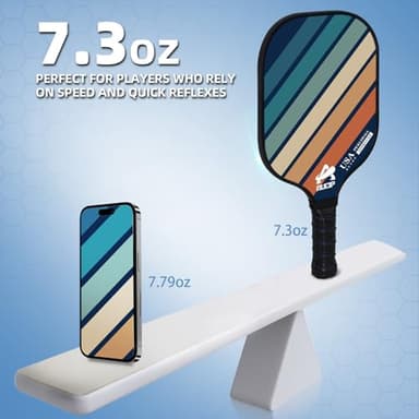 USAPA Approved Pickleball Paddle Set - 2 Pack of PP Honeycomb Core Fiberglass Surface Paddles, Lightweight Pickleball Kit with Breathable Handle, Includes 2 Paddles, 4 Balls, 2 Tapes, and 1 Bag - Image 5