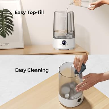 Homvana Humidifiers for Bedroom Home, 3.6 L Cool Mist Top-Fill 34H Super Long Time, Quiet 23dB, Baby Humidifier, Oil Diffuser for Large Room, Plants, Nursery, Office BPA FREE, 7 Color Light Ultrasonic - Image 6