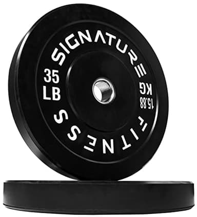 Fitvids 2" Olympic Bumper Plate Weight Plates with Steel Hub, 35LB, Pair - Image 2