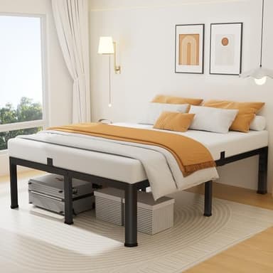 Superay 20 Inch King Size Metal Platform Bed Frame with Round Corners, Storage Space Under High Bed Frame-Heavy Duty Steel Slats Support, Noise Free - Easy Assembly - No Box Spring Needed - Image 2