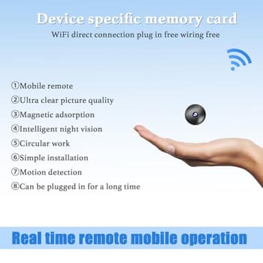 Hidden Camera with Audio/Video. Mini Small Camera. Spy Hidden Cameras for Home Indoor Use. Spy Cam with Night Vision and Motion Detection | Only 0.9 inch! Baby Monitor Small Mini Wireless Outdoor S38 - Image 2