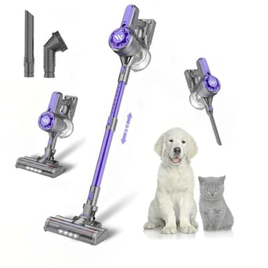 WLOTPO Cordless Vacuum Cleaners for Home with Powerful Suction,Stick Vacuum Cordless Rechargeable,Up to 35 Mins Runtime,Lightweight Hardwood Floor Vacuum for Pet Hair,Carpet(Dark Purple) - Image 1