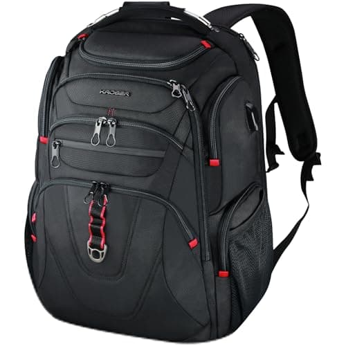 KROSER TSA Friendly Travel Laptop Backpack 17.3 inch XL Computer Backpack Water-Repellent College Daypack Business Backpack with RFID Pockets & USB Port for Men/Women-Black - Image 1