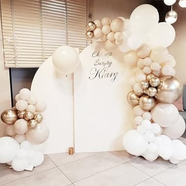 Voircoloria 90pack White Sand Balloons Different Size 18/12/10/5 Inch Sand White Balloon Garland Arch Kit for Wedding, Bridal, Baby Shower, Birthday, Graduation, Anniversary, Bachelorette Decorations - Image 6