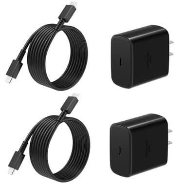 45W Super Fast Charger USB C, 2Pack PPS Type C Charging Block with 6FT USB-C Cable for Samsung Galaxy S25 +/Ultra /S24 S23 S22 +/Ultra/ S21 S20/Tab S9, iPhone 17/16/15 and More - Image 1
