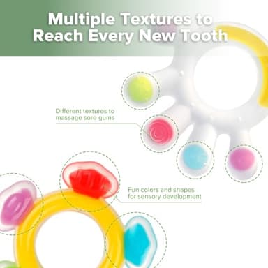 Haakaa Silicone Teether Combo - Baby Freezer Teething Toy - Soft Cold Teether - Soothe Teething Pain & Itching Gums - Perfect Size - Palm & Ferris Wheel Shape for 3M+ Babies BPA Free - 2 pk - Image 3