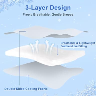 PHF Cooling Comforter Twin for Hot Sleepers, Soft Double Side Cooling Blanket for Night Sweats Absorbs Body Heat, Q-Max>0.5 Arc-Chill Cool Lightweight Summer Cold Comforter, 60"x80", Green - Image 4